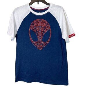Spiderman Graphic Tee Boys Raglan T-Shirt Marvel Web Head Textured